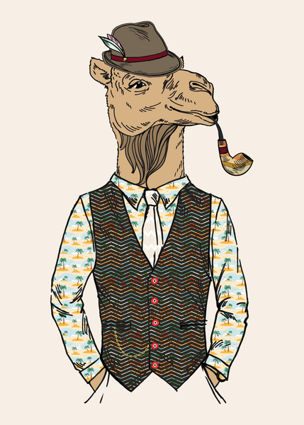 Anthropomorphic Wall Art Portrait of Anthroxville Anthro Camel Character Spencer Godwottery