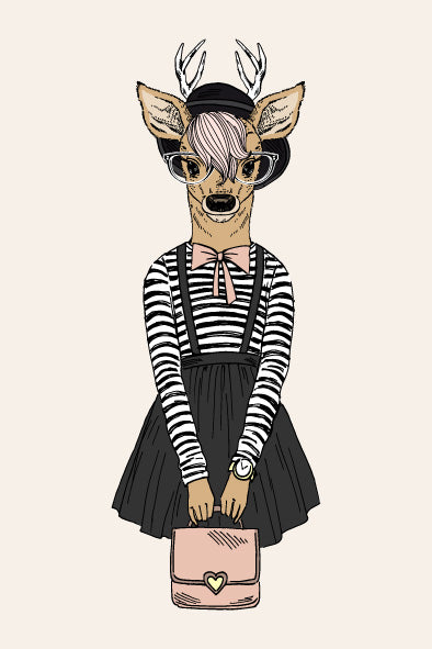 Anthro Chevreuil Deer Lola Pipsqueak Anthropomorphic Art Display Image